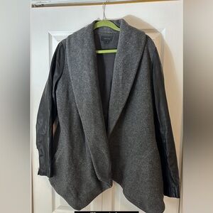 Theory leather /wool jacket